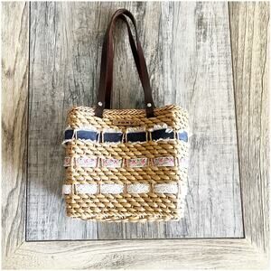 Roxy straw purse Woven 8x8x4 basket Bag Boho Hippie Cali Vibes Beach Vintage 90s